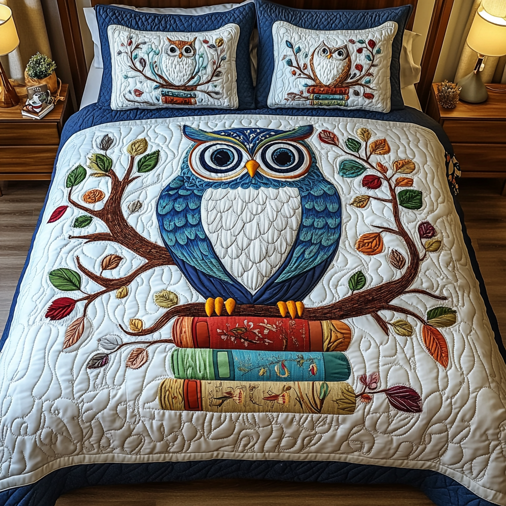 The Owlchemy 3-Piece Quilted Bedding Set GFTONL1965