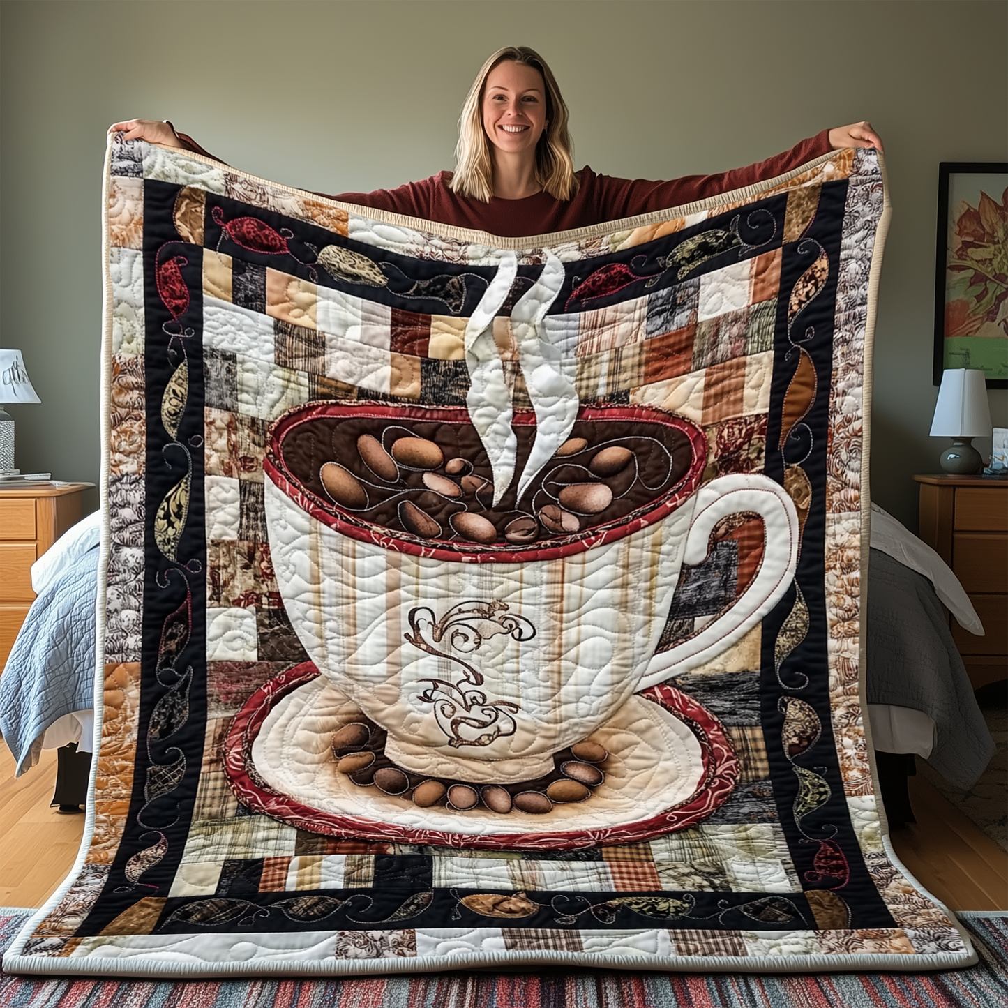 Coffee Cup Quilted Blanket GFTONL2002