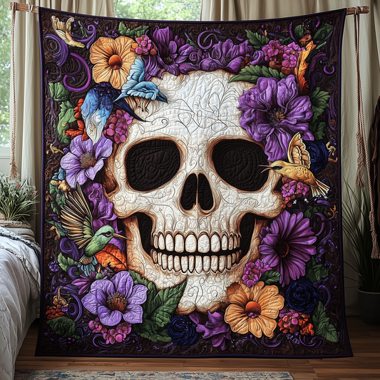 Artistic Skull Quilted Blanket GFTONL2647