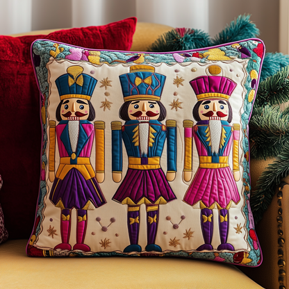 Cheerful Nutcracker Quilted Pillow Case GFTONL672