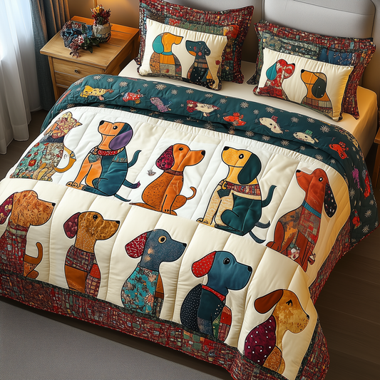 Dachshund 3-Piece Quilted Bedding Set GFTONL809