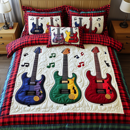 Electric Guitar Collection 3-Piece Quilted Bedding Set GFTOTL1682