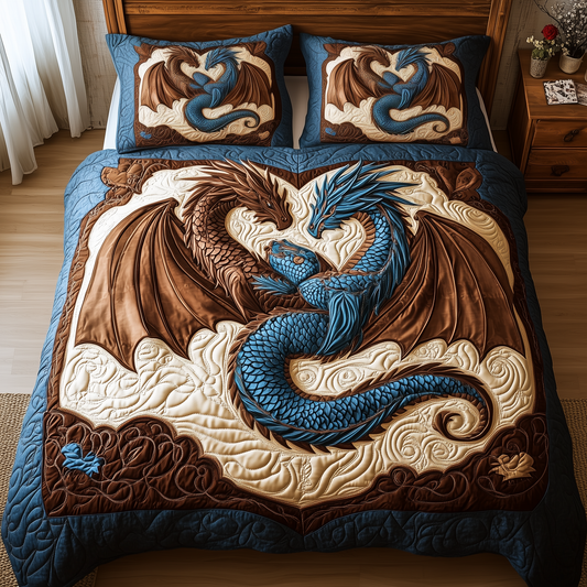 Aurora of Dragons 3-Piece Quilted Bedding Set GFTOTL1908