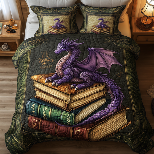 Wisdom Dragon 3-Piece Quilted Bedding Set GFTOTL1916