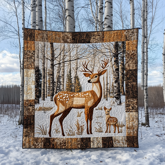 Winter Deer Quilted Blanket GFTOTL1942