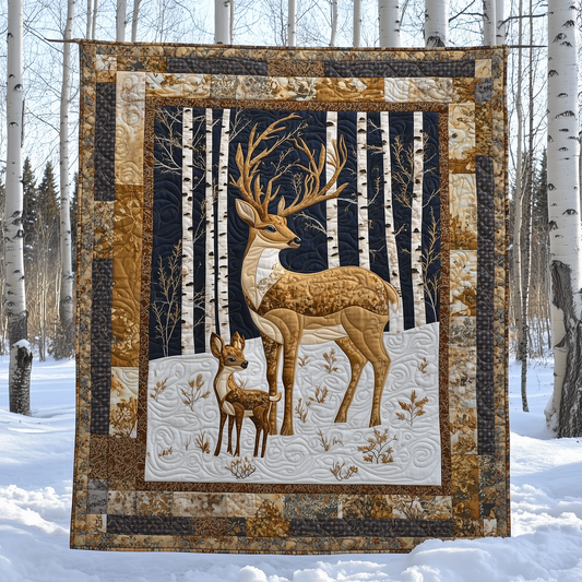 Winter Deer Quilted Blanket GFTOTL1943