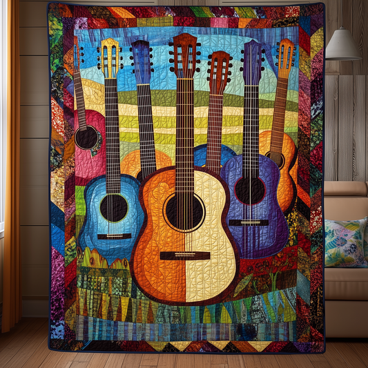 Acoustic Guitars Harmony Quilted Blanket GFTOTL799