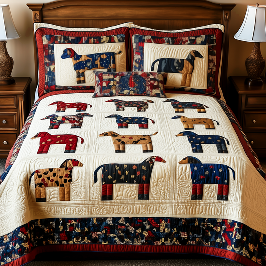 Dachshund 3-Piece Quilted Bedding Set GFTOTP075