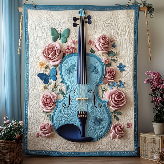 Elegant Violin Quilted Blanket GFTOTP1578