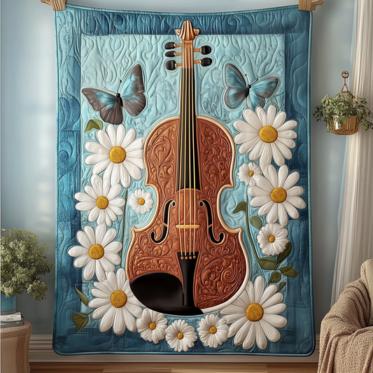 Elegant Violin Quilted Blanket GFTOTP1579