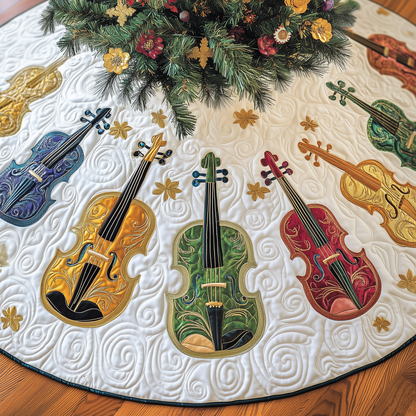 Christmas Elegant Violin Quilted Tree Skirt GFTOTP1587