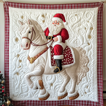 Horse Riding With Santa Claus Quilted Blanket GFTOTP1661