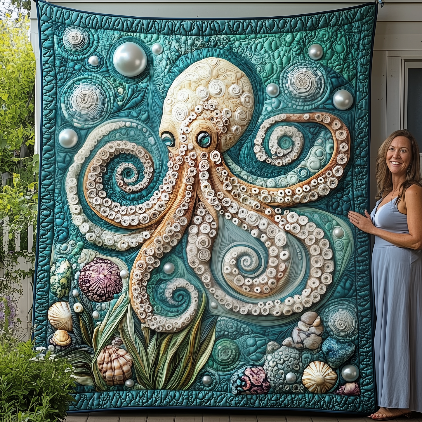 Giant Octopus Quilted Blanket GFTOTP2255