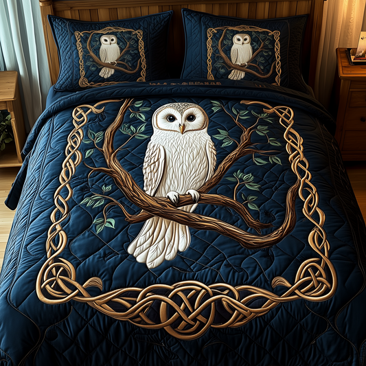 Snowy Owl 3-Piece Quilted Bedding Set GFTOTP2259