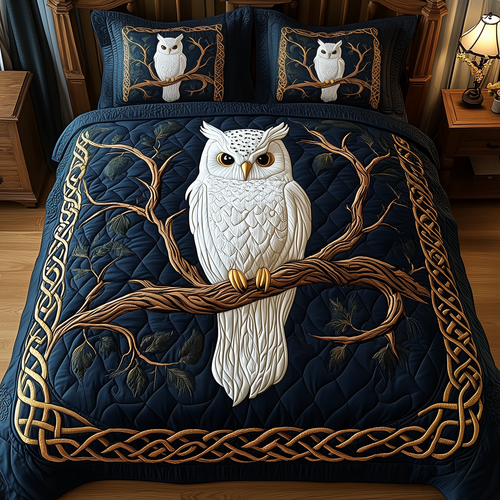 Snowy Owl 3-Piece Quilted Bedding Set GFTOTP2260