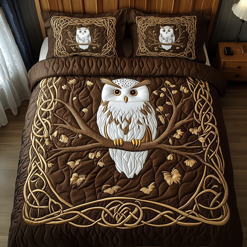 Snowy Owl 3-Piece Quilted Bedding Set GFTOTP2262