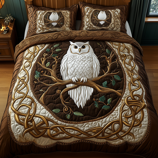 Snowy Owl 3-Piece Quilted Bedding Set GFTOTP2263