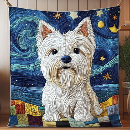 Starry Night Westie Quilted Blanket GFTOTP226