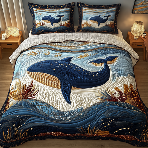 Mistique Whale 3-Piece Quilted Bedding Set GFTOTP2279