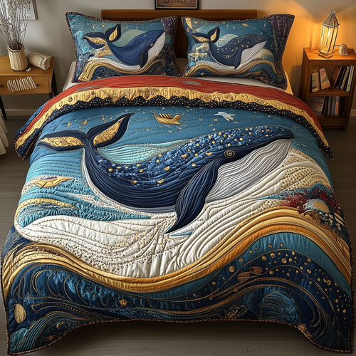 Mistique Whale 3-Piece Quilted Bedding Set GFTOTP2280