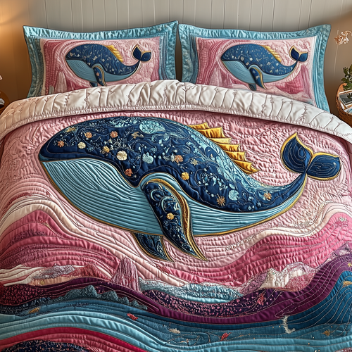 Mistique Whale 3-Piece Quilted Bedding Set GFTOTP2282