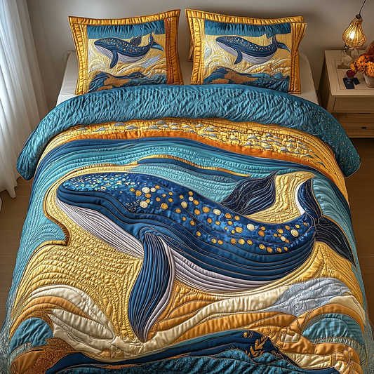 Mistique Whale 3-Piece Quilted Bedding Set GFTOTP2283