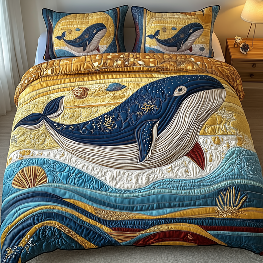 Mistique Whale 3-Piece Quilted Bedding Set GFTOTP2284