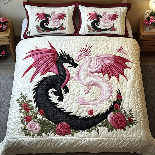 Dragon Love Affair 3-Piece Quilted Bedding Set GFTOTP2287