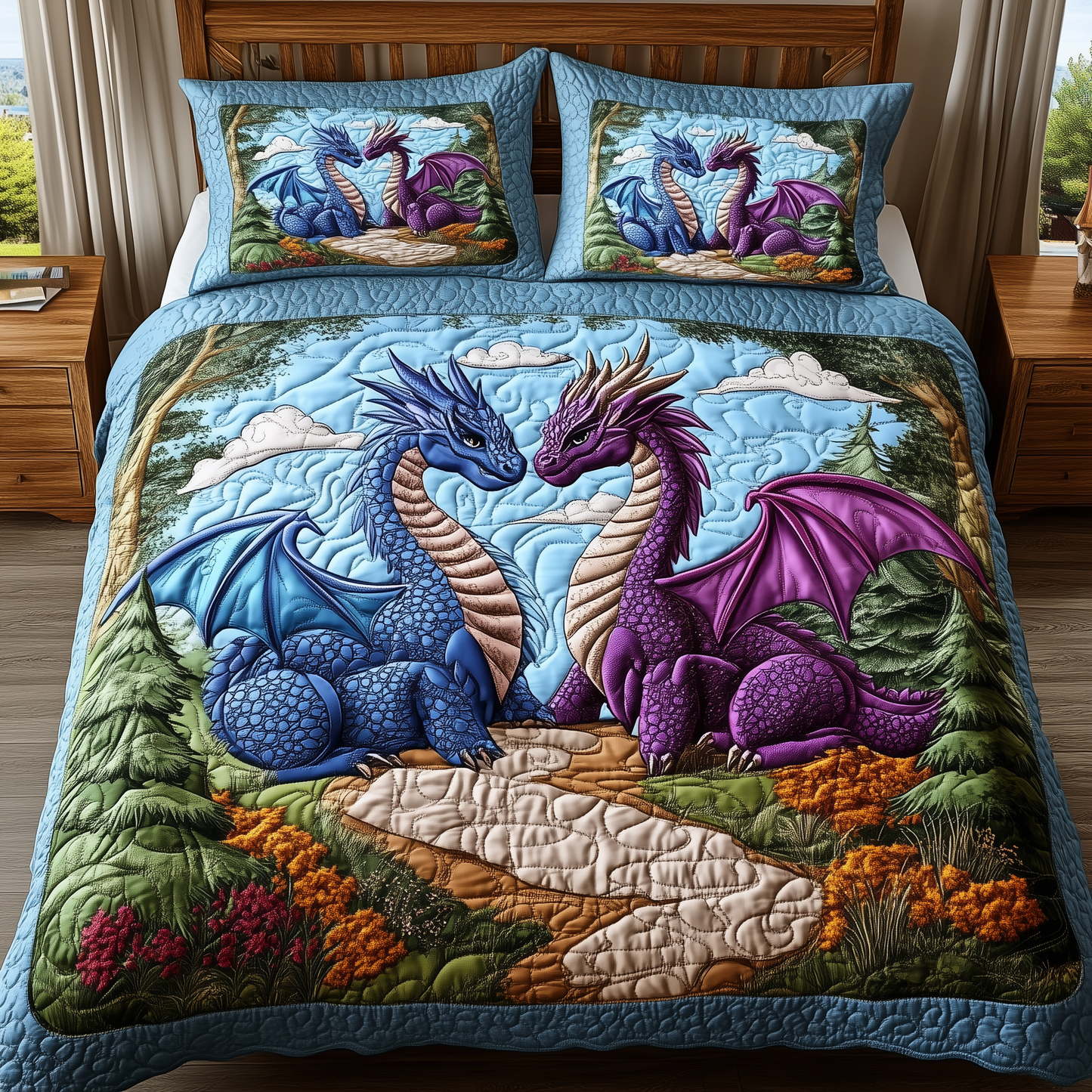 Dragon Love Affair 3-Piece Quilted Bedding Set GFTOTP2288