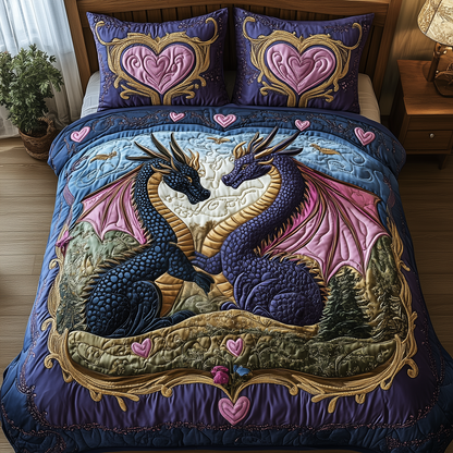 Dragon Love Affair 3-Piece Quilted Bedding Set GFTOTP2291