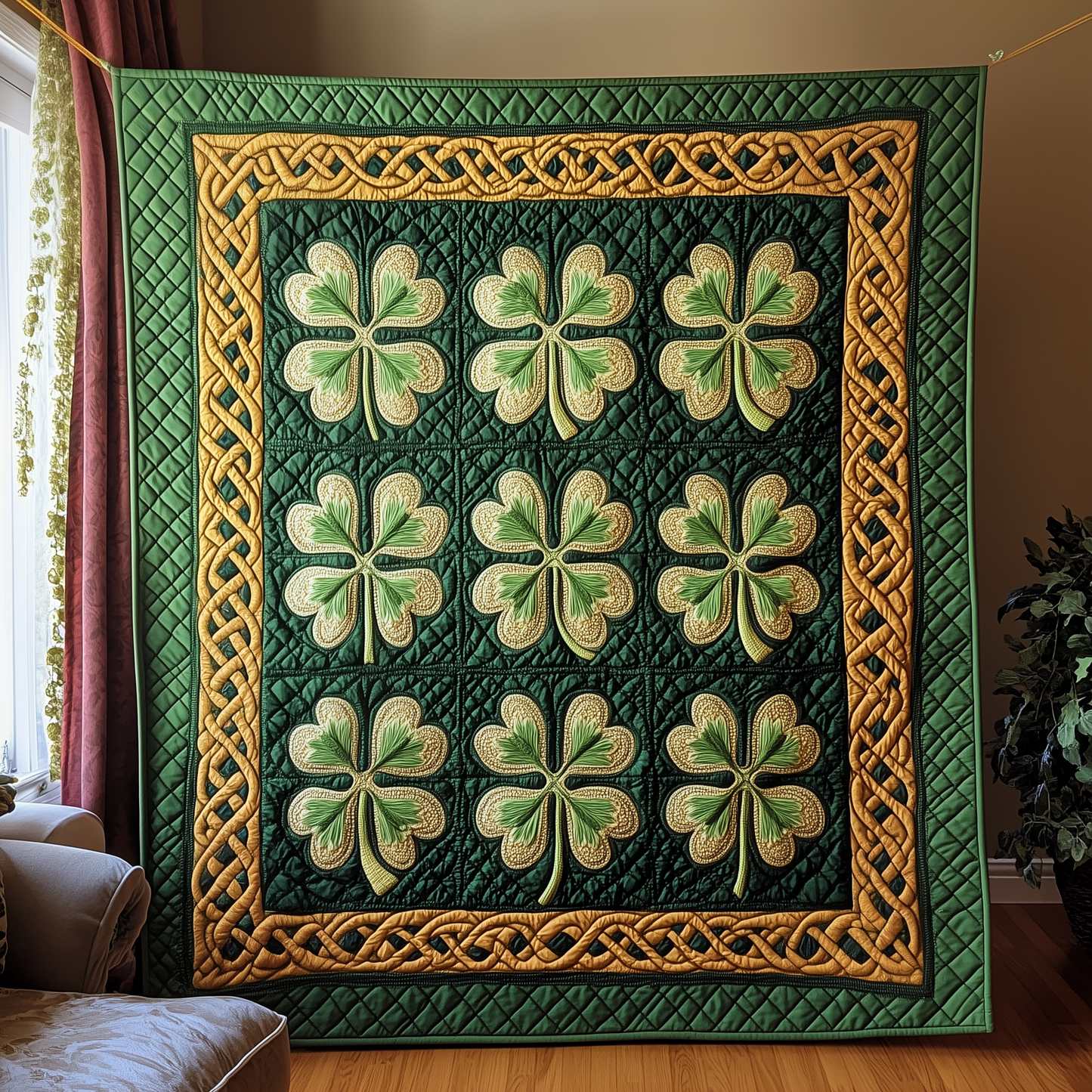 Irish Shamrock Quilted Blanket GFTOTP2302