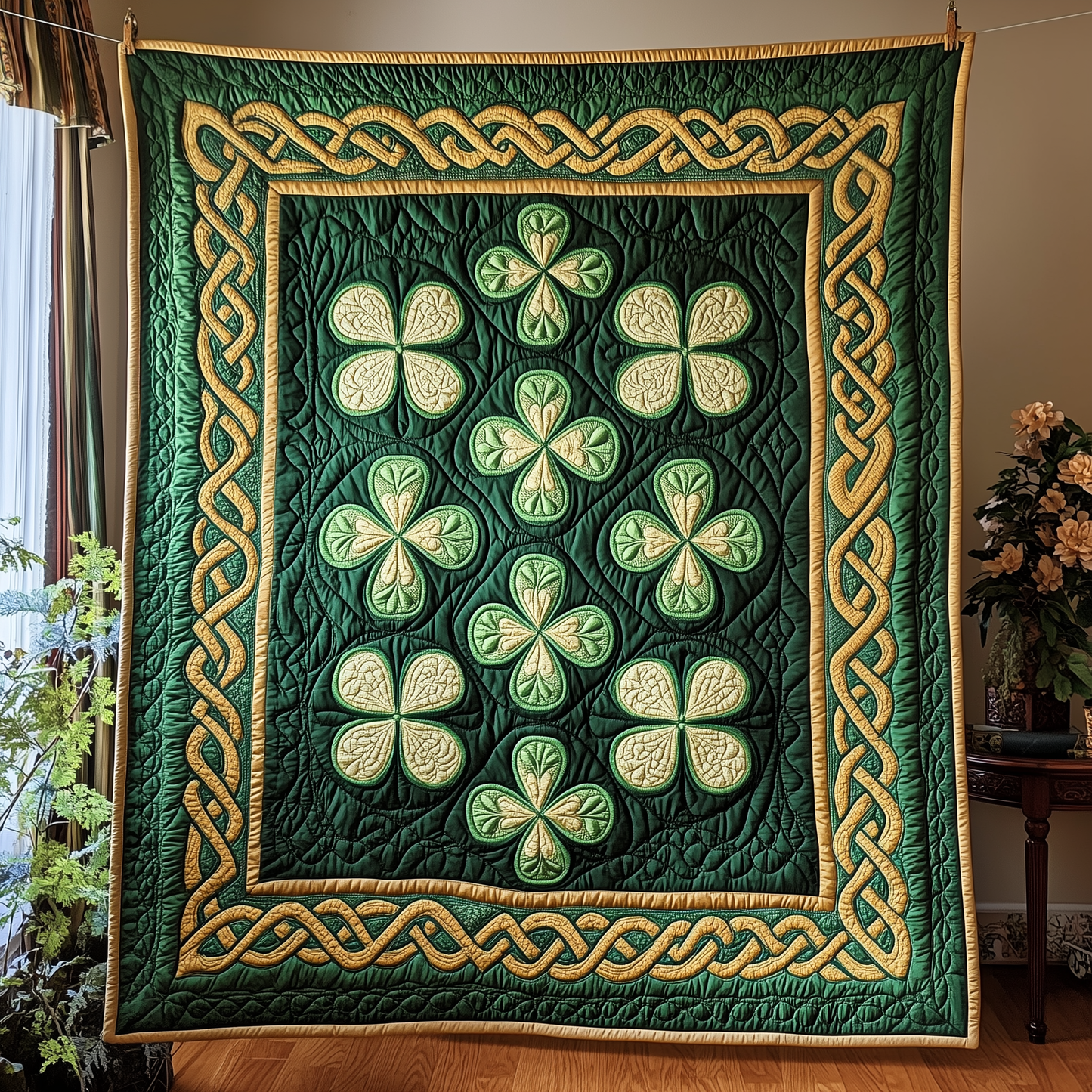 Irish Shamrock Quilted Blanket GFTOTP2303