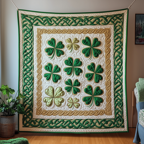 Irish Shamrock Quilted Blanket GFTOTP2309