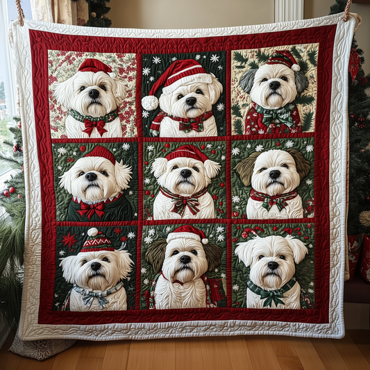 Christmas Westie Quilted Blanket GFTOTP232