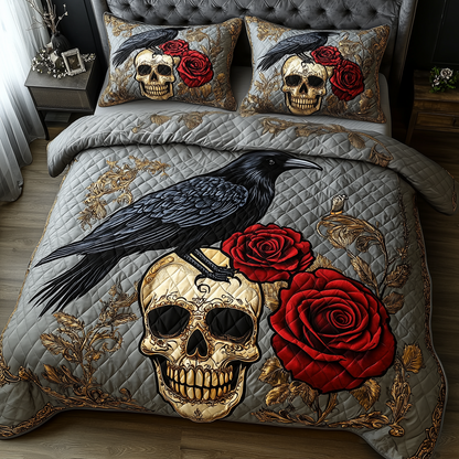 The Raven Dark Requiem 3-Piece Quilted Bedding Set GFTOTP2330