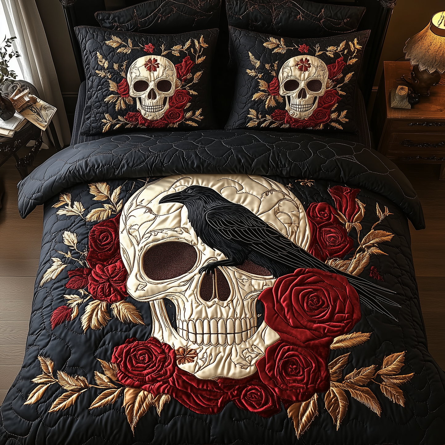 The Raven Dark Requiem 3-Piece Quilted Bedding Set GFTOTP2332