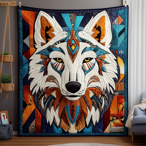 Native Wolf Quilted Blanket GFTOTP2349