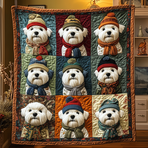 Vintage Westie Quilted Blanket GFTOTP234