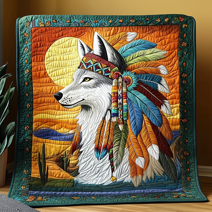 Native Wolf Quilted Blanket GFTOTP2352