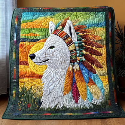 Native Wolf Quilted Blanket GFTOTP2353