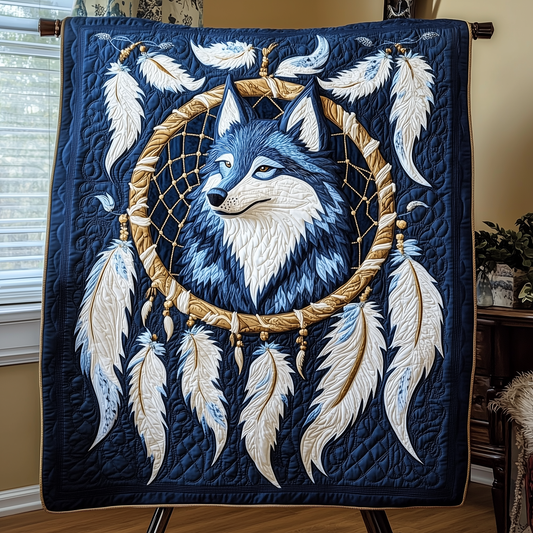 Native Wolf Quilted Blanket GFTOTP2355