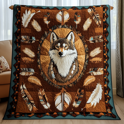 Native Wolf Quilted Blanket GFTOTP2358