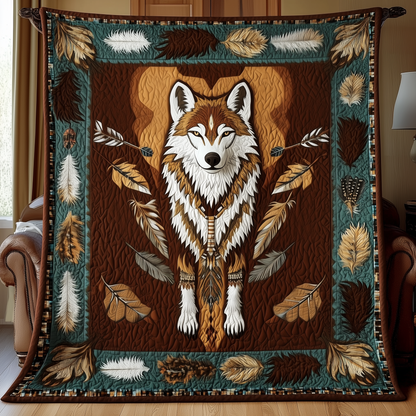 Native Wolf Quilted Blanket GFTOTP2360