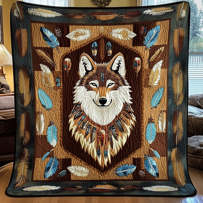 Native Wolf Quilted Blanket GFTOTP2361