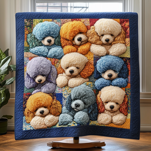 Adorable Sleepy Poodles Quilted Blanket GFTOTP2373