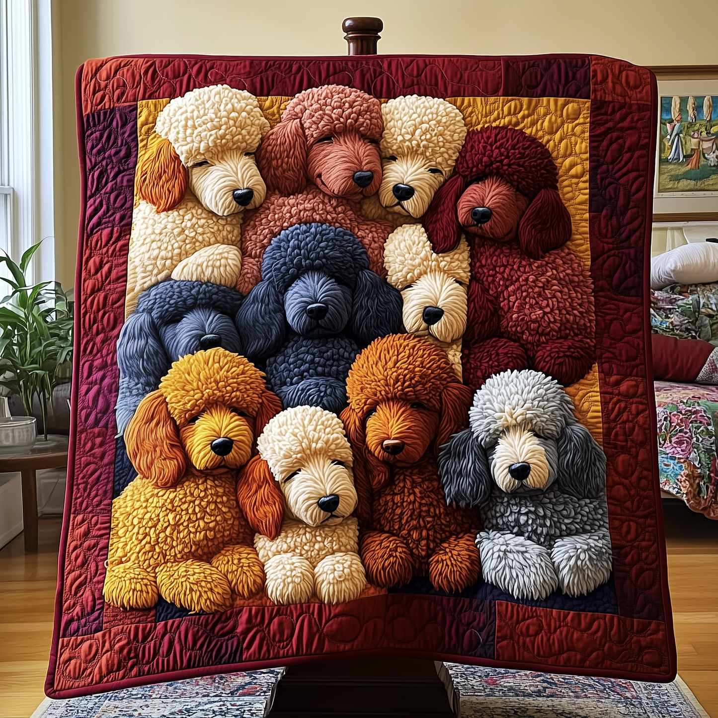 Adorable Sleepy Poodles Quilted Blanket GFTOTP2379