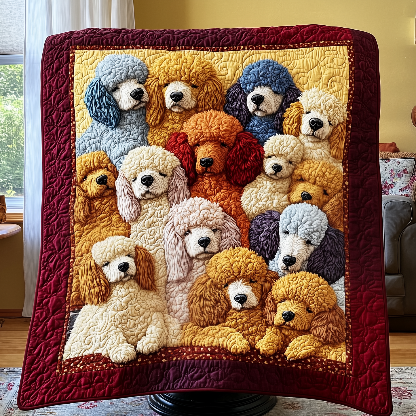 Adorable Sleepy Poodles Quilted Blanket GFTOTP2380