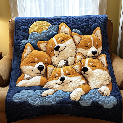 Sleeping Corgi Quilted Blanket GFTOTP2383