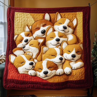 Sleeping Corgi Quilted Blanket GFTOTP2385