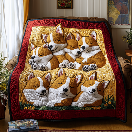 Sleeping Corgi Quilted Blanket GFTOTP2386